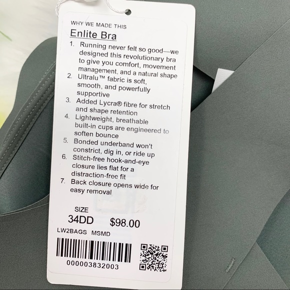 Lululemon Enlite bra MSMD Green New NWT - Picture 4 of 5
